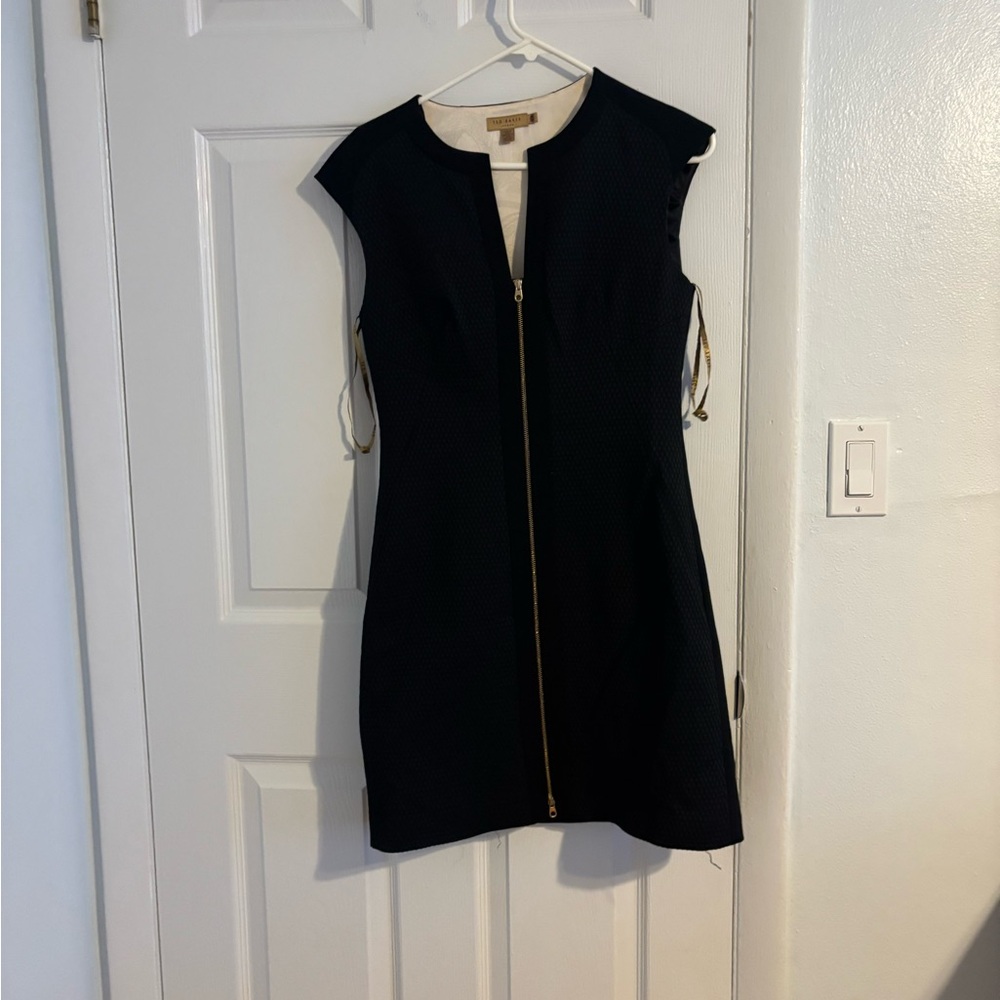 Ted Baker Black Cap Sleeve Mini Dress